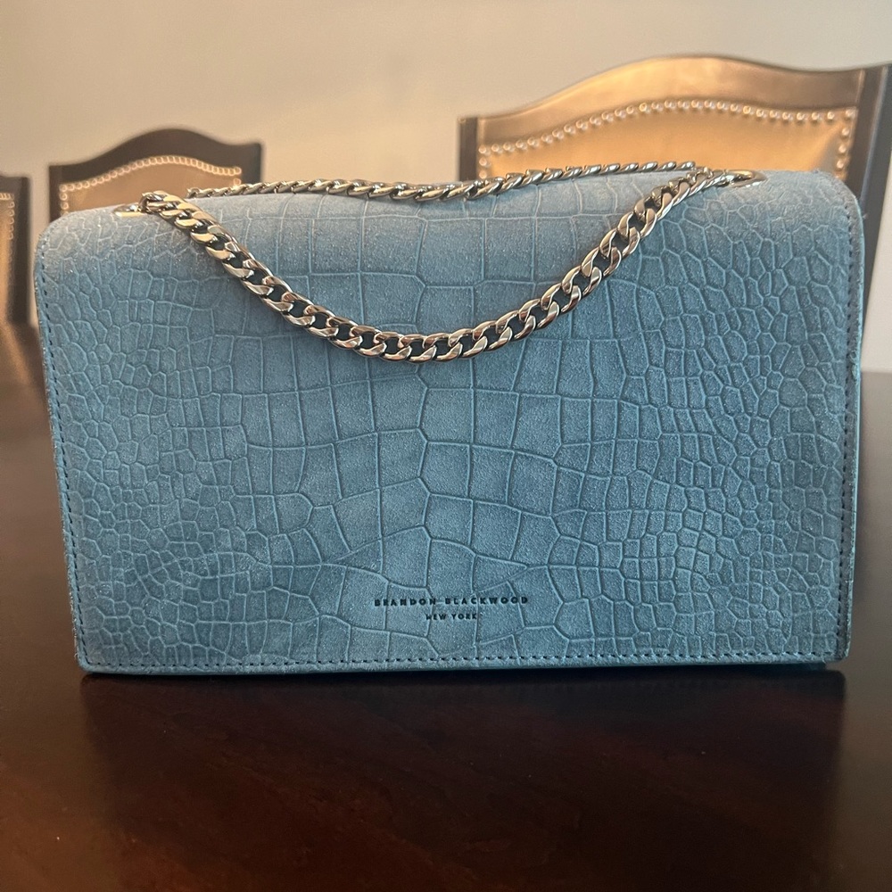Brandon Blackwood Blue Suede Sophia Bag